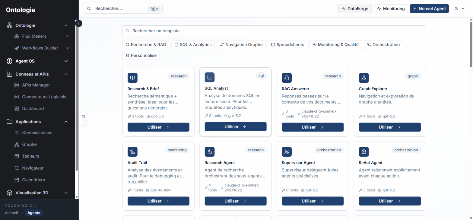 Navigation sidebar Agent Studio