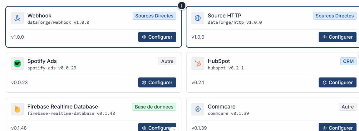 Types de connexion des connecteurs