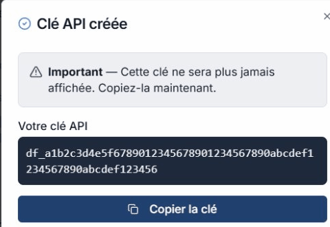 Affichage unique de la cle