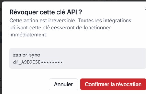 Confirmation de revocation