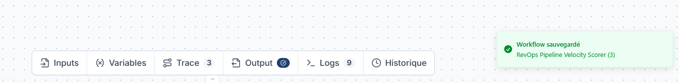 Notification de sauvegarde reussie