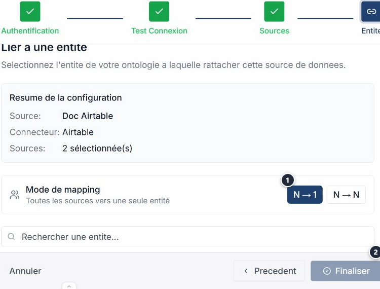 Liaison a une entite
