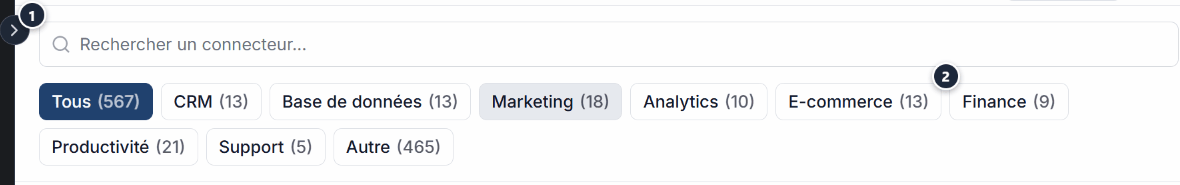 Connector search and filters